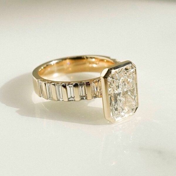 retro stone inlay with zircon