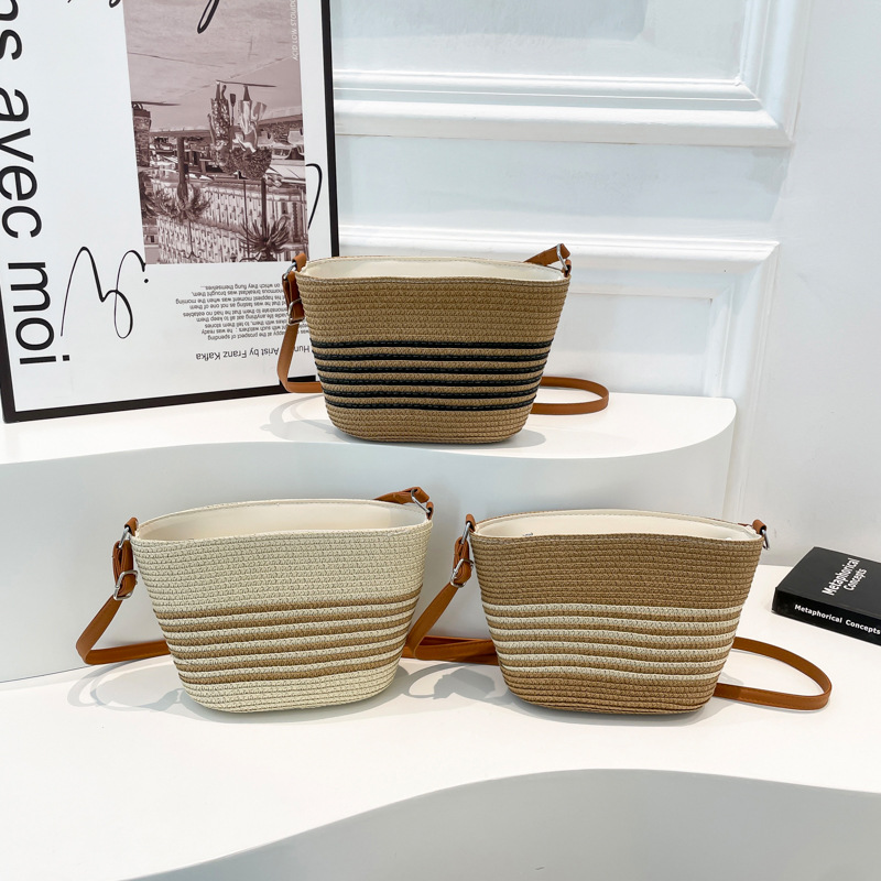 2025 primavera bolsas de paja nicho francés bolsas de tejido bolsas de moda estética bolsas de teléfono móvil bolsas de hombro