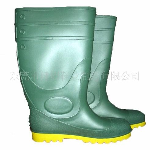 禄色钢头雨鞋防砸水鞋钢头防砸防刺雨鞋耐油 耐酸碱牛筋底雨靴