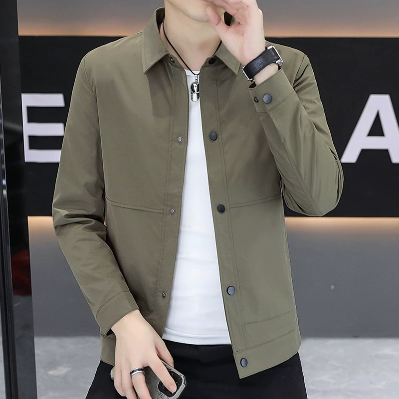 Трансграничный новый 2024 новый корейский маленький костюм новый весенний осенний мужской короткий воротник куртка с отворотом куртка прилив