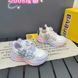 芭布卡春秋季童鞋女童亮灯跑步鞋儿童皮面卡通 运动鞋一手码拿货