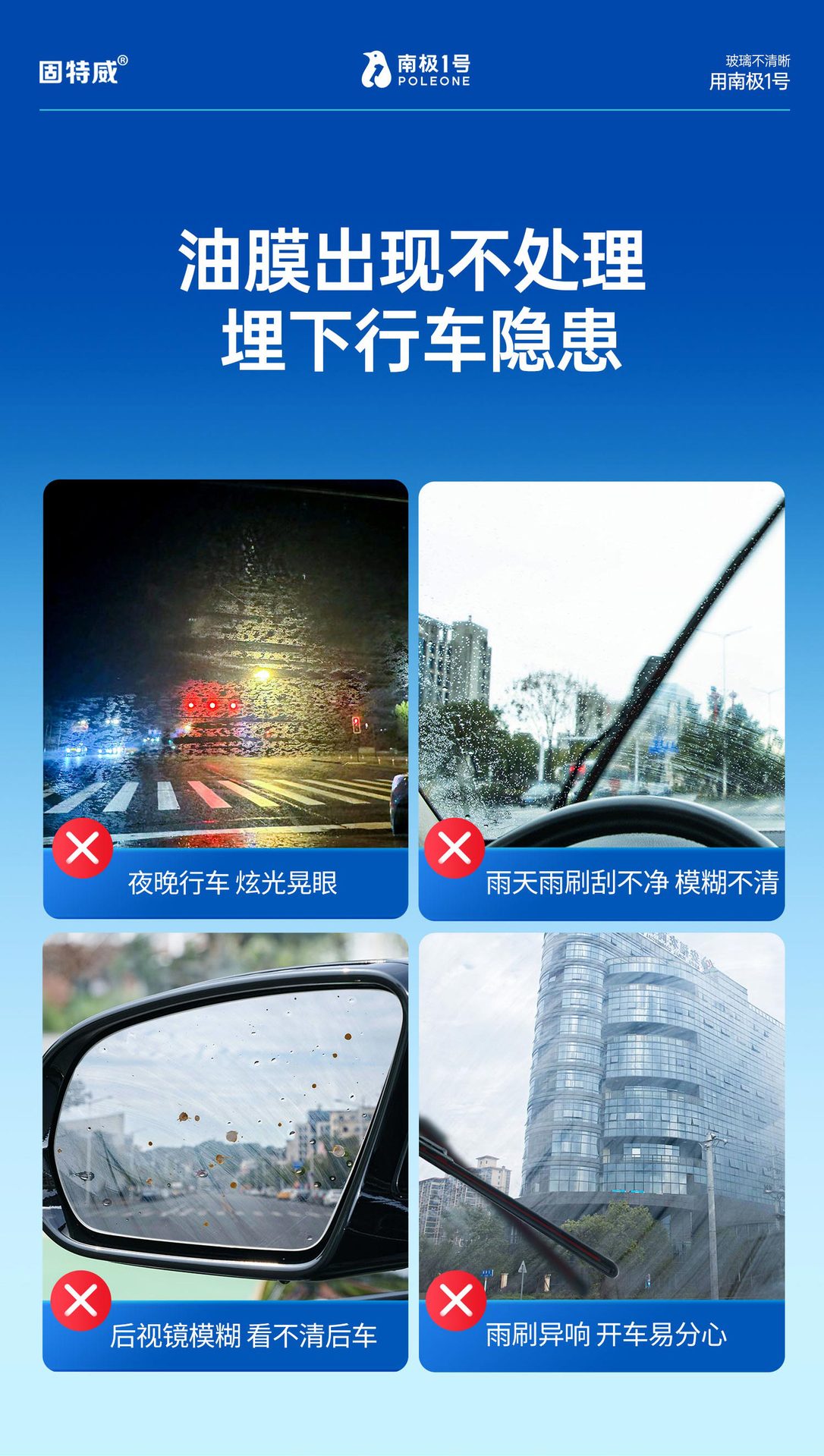 Goodway Car Oil Film Cleaner Remover for Front Windshield Powerful Window Stain and Oil Film Cleaning Agent
