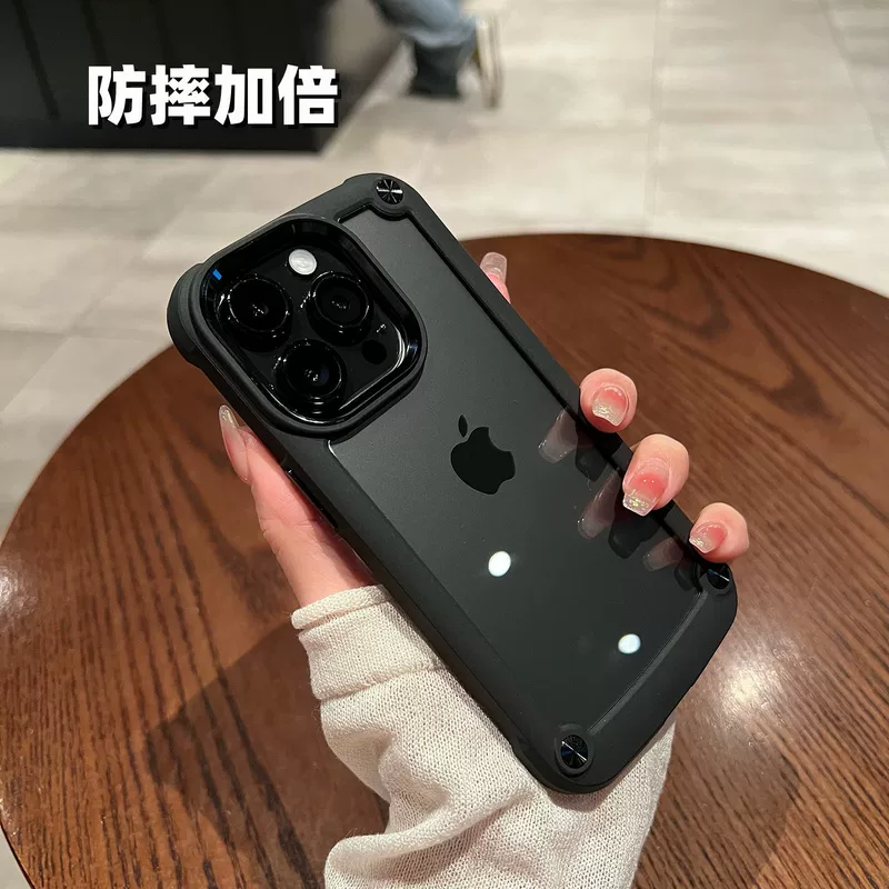 Чехол для iPhone 14/16 Pro совместимый, прозрачный мягкий корпус, металлическое кольцо для камеры, повышенная толщина, защита от падений