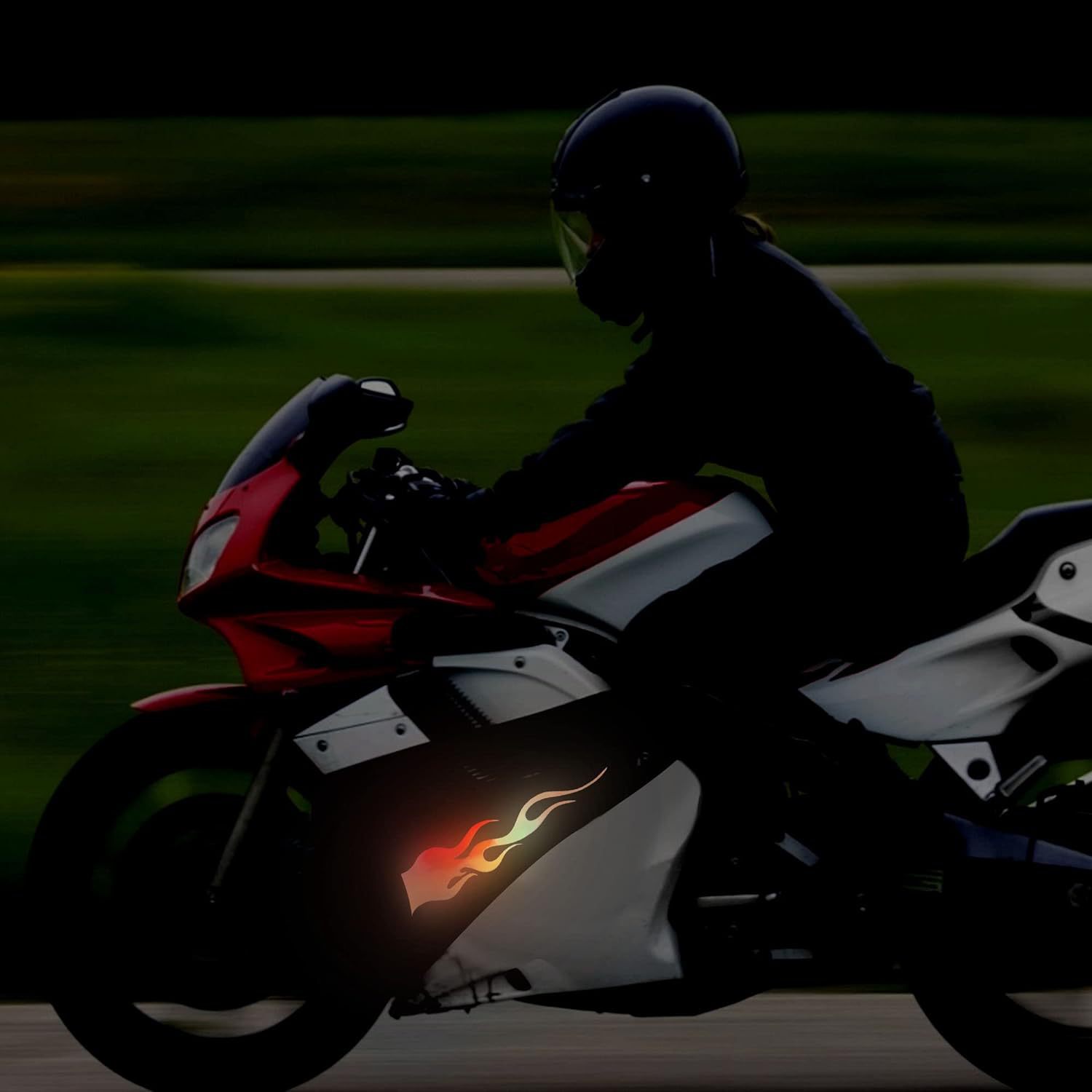 Amazon nuevo auto llama etiquetado retroactivo vinilo motocicleta deportivo llama etiquetado rayas