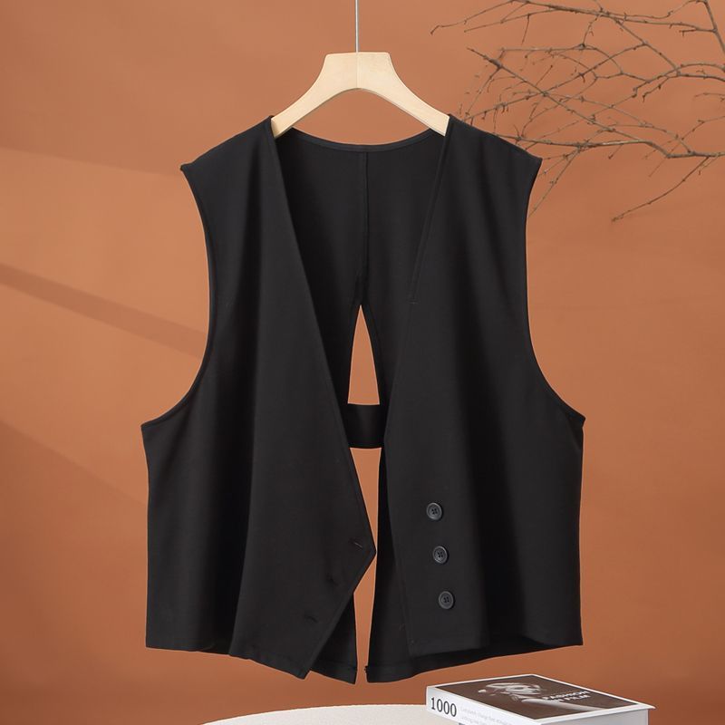 Irregular Suit Vest for Women Spring and Summer New Style Vest Top Loose and Stylish Age-Reducing Short Women's Vest