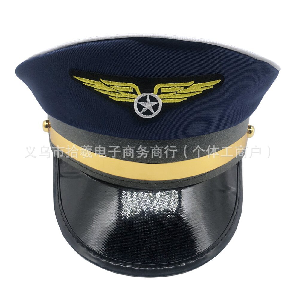 Gorro de Capitán de Piloto de Poliéster para Halloween y Disfraces image 3