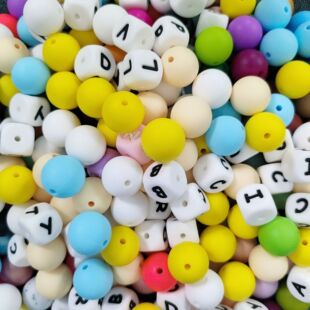 Factory Color Silicone Beads Baby Cartoon Tooth Gel Soothing Bracelet Necklace Accessories DIY Pacifier Chain String Pen