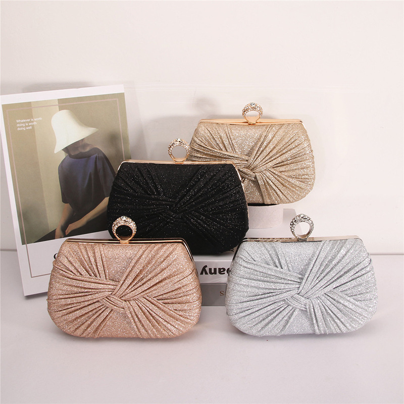 European and American dinner bag pleated clutch bag elegant cheongsam bag dinner party party dress bag KTV princess cosmetic bag