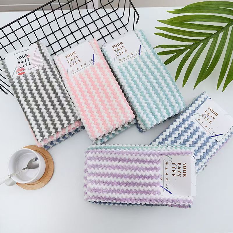 Cocina doméstica limpia paño suave absorción de agua no pegajoso aceite piña toalla cuadrada toalla de coral toalla lavavajillas
