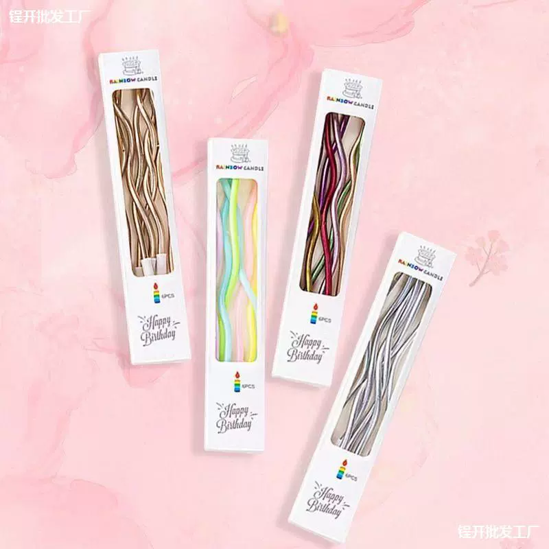 День рождения Кривая Свеча Торт Декор Серебряный Золотой Спиральный Романтический Плагин Фей Палка Обычная атмосфера