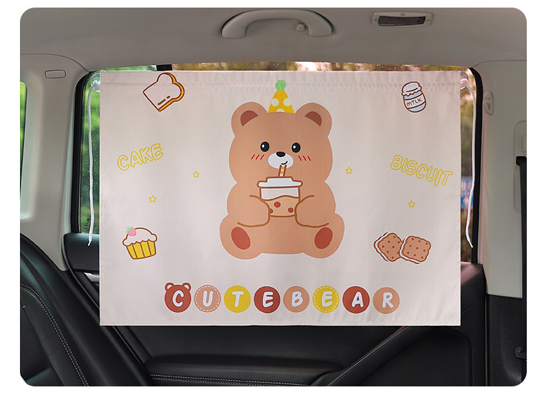 Suction Cup sunshade car curtain cartoon children sun protection thermal insulation rear row side window car baby shading baffle