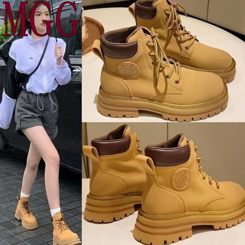 Martin botas cortas nuevas zapatos de alta altura de verano 2024 locomotora al aire libre para hombres y mujeres botas cortas botas de amarillo