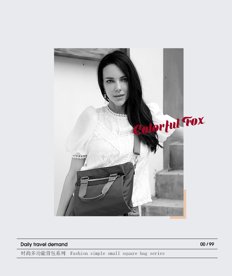Colorful Fox's new fashionable and versatile casual shoulder bag for women, a large-capacity multi-layer simple crossbody bag details Picture