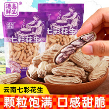 港岛鲜生七彩咸干花生308g袋装云南花生批发饱满炒制带壳花生零食