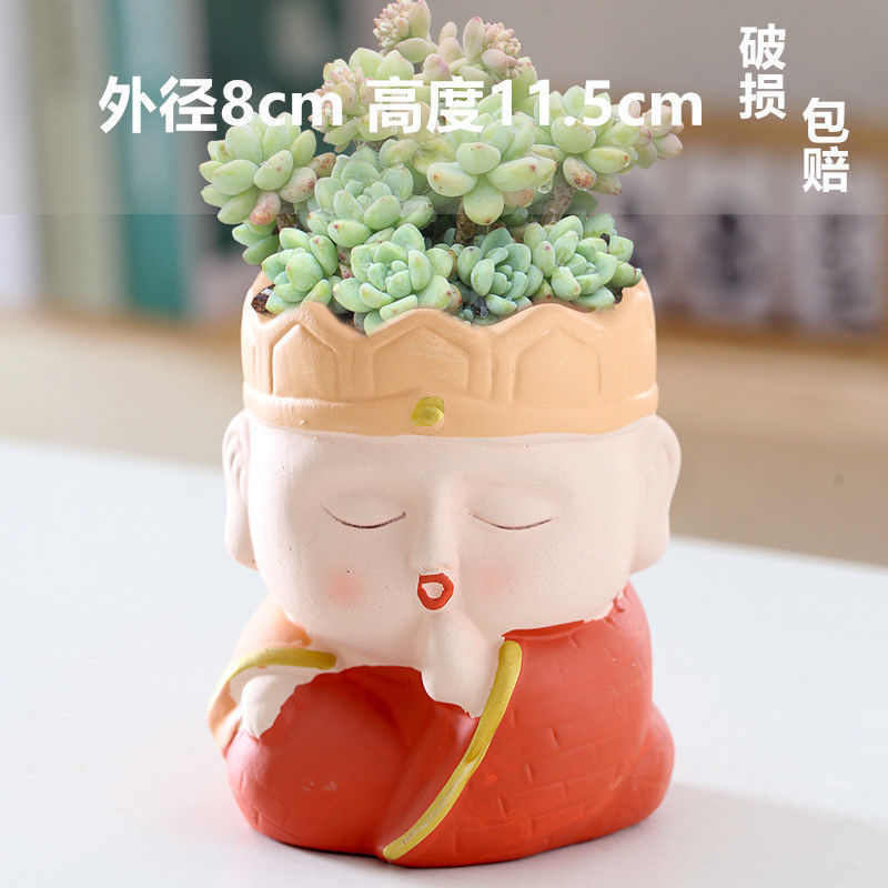 Macetas de cerámica para suculentas con diseño de animales de dibujos animados, pequeño tamaño, para estante de flores en casa, suministro al por mayor