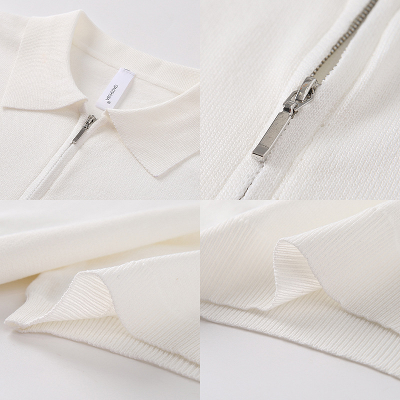 Polo camiseta de punto camiseta de manga corta hombre solapa media cremallera vieja camiseta de hielo de negocios de verano fábrica transfronteriza al por mayor
