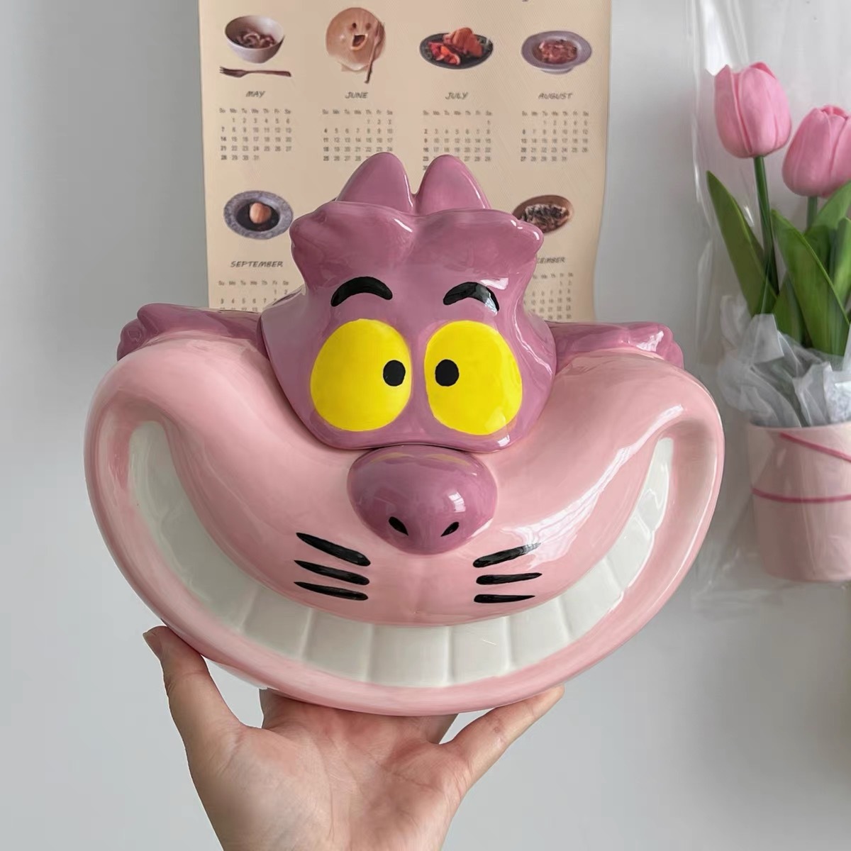 Tarjeta de almacenamiento estereoscópica de dibujos animados, tarjeta de almacenamiento en forma de gato Cheshire, decoración del hogar, tarjeta de caramelo de gran capacidad, adornos creativos, tendencia