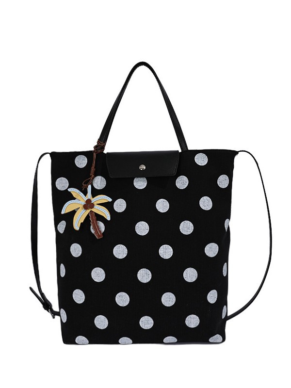 Bolsa de gran capacidad para viajar mujeres 2026 verano nuevo estilo coreano Zhong wave punto tote bag casual simple mochila image 6