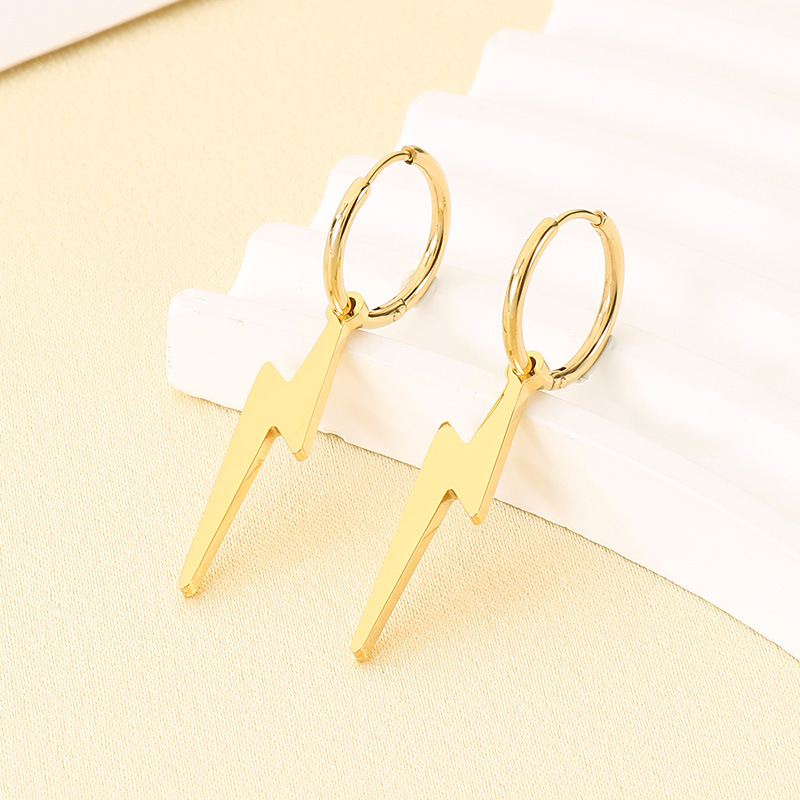 Pendientes de aro rayo brillantes unisex estilo moda_voghion.com