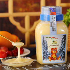 Russian-imported winter bear linden honey, delicious honey in bottles, sweet and smooth honey for office drinking