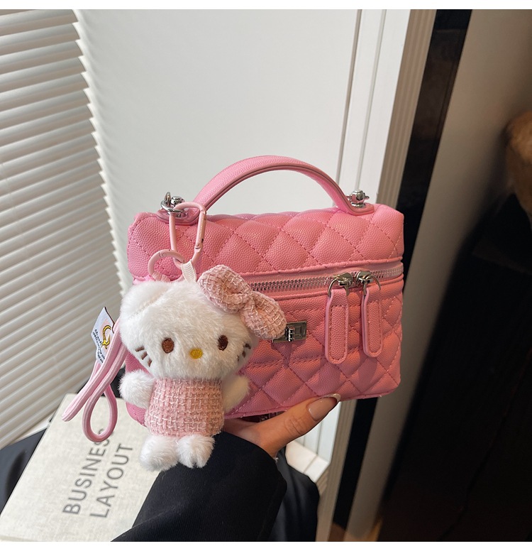 Xiaoxiangfeng bolso pequeño portátil mujer 2025 nueva moda cadena de rombos pequeño bolso cuadrado coreano bolso de mensajero simple
