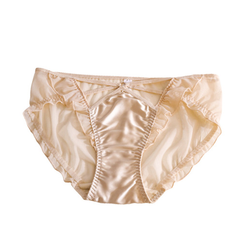 Fine lace mesh underwear with scalloped lace and low waist cotton gusset for women 