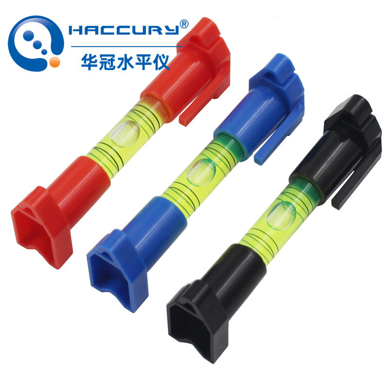 New Raw Material Mini Small Split Line Level Green Water Level Bubble Bead Cylindrical Red Bracket