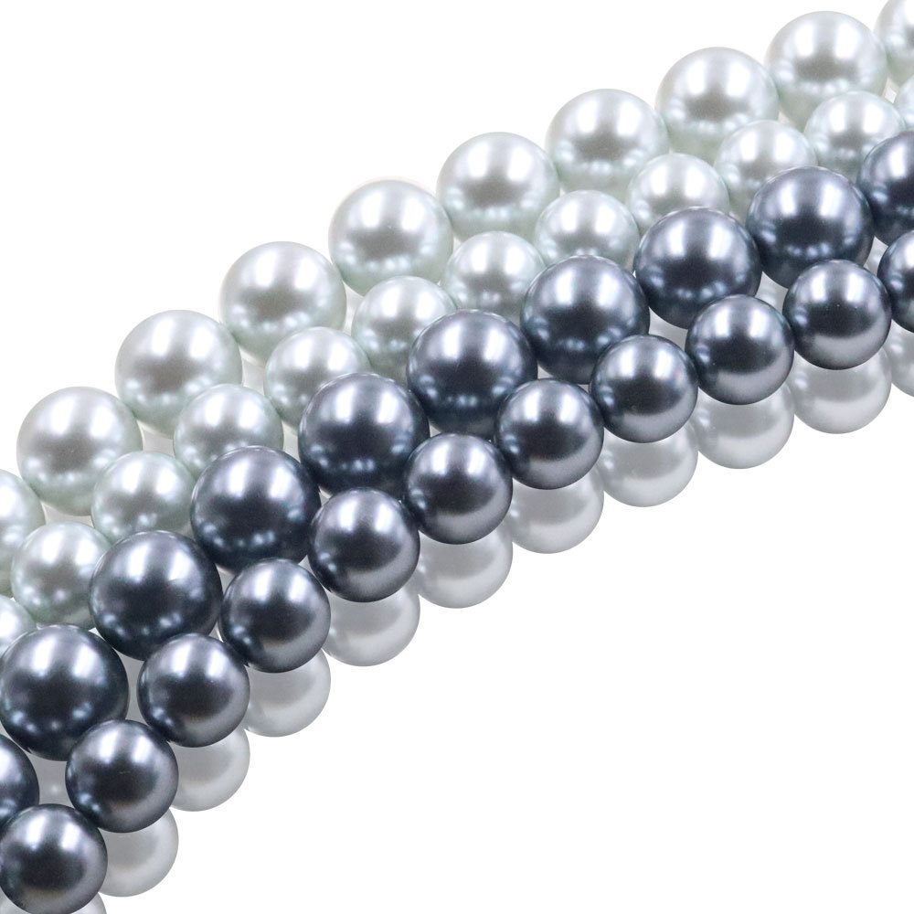 【小额批发】15mm 18mm玻璃仿珍珠染珍珠圆珠直孔青白色 银灰色