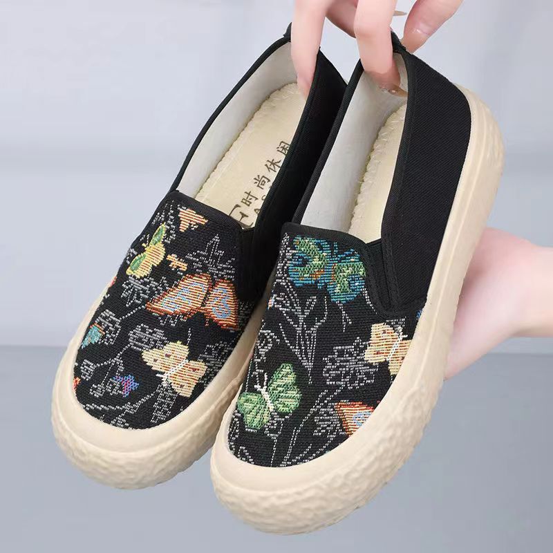 2025 Spring New Loafers Canvas Women's Shoes Lazy Slip-on Platform Fisherman Shoes Fashion Casual Canvas Shoes 2025 Spring New Loafers Canvas Women's Shoes Lazy Slip-on Platform Fisherman Shoes Fashion Casual Canvas Shoes