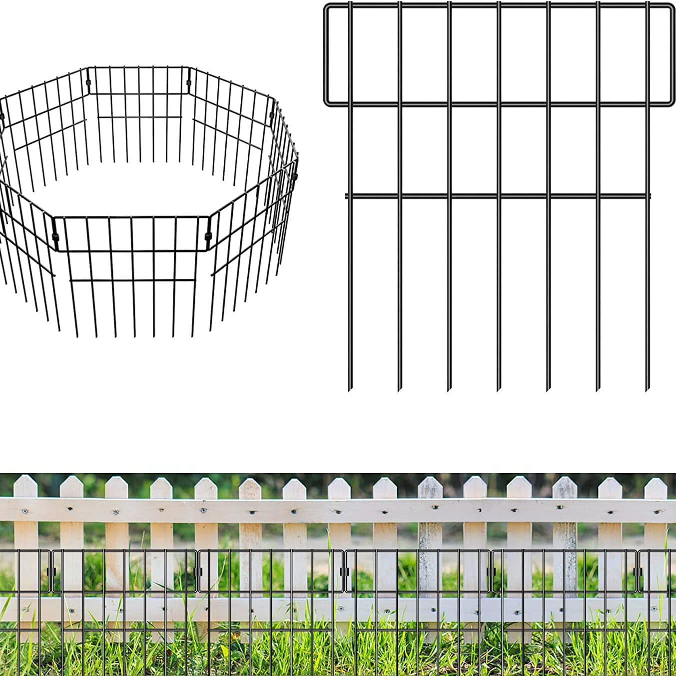Барьерный забор для животных, садовый декоративный забор, антикоррозийная металлическая проволочная панель, подходит для защиты от ворса для собак и кроликов