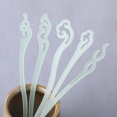 Acetic acid hairpin in ancient style, minimalist modern imitation jade hairpin, daily hairpin for Hanfu and cheongsam, hair accessories for women