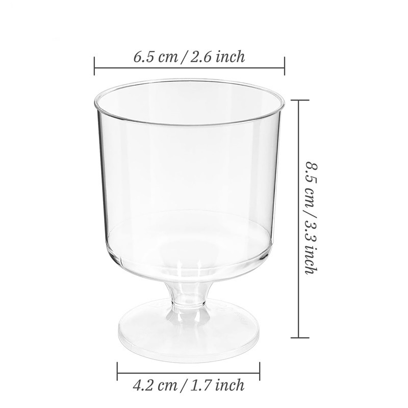 Taza de plástico desechable PS taza de champán transparente taza de helado taza de cóctel taza de fiesta taza de boda taza de jugo