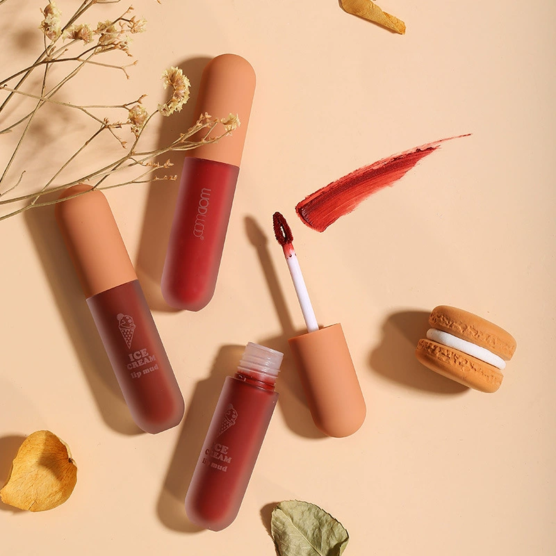 Губная помада Lip Glaze WODWOD Ice Cream Velvet Air Lip Clay, финиш Matte Mirror, 5 г (8 оттенков)