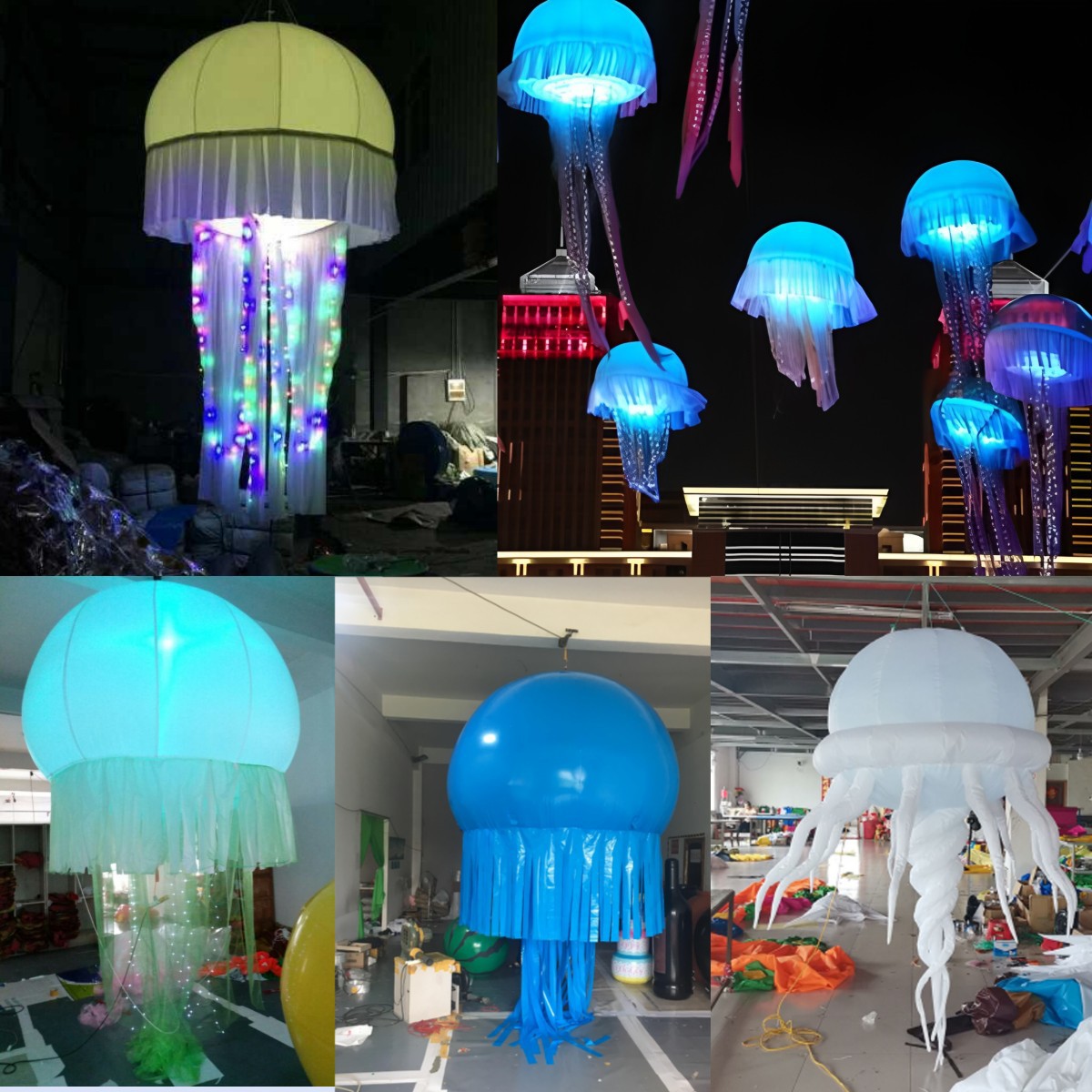 充气发光水母气模水母灯发光水母模型水母装饰气模水母升空气模
