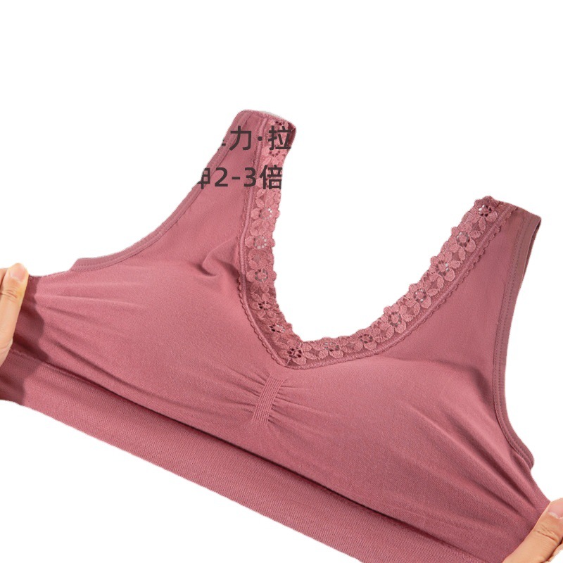 Ropa interior de la madre sujetador de las mujeres inalámbrico de mediana edad y ancianos Deportes más el tamaño se reunieron chaleco de algodón sujetador delgado verano