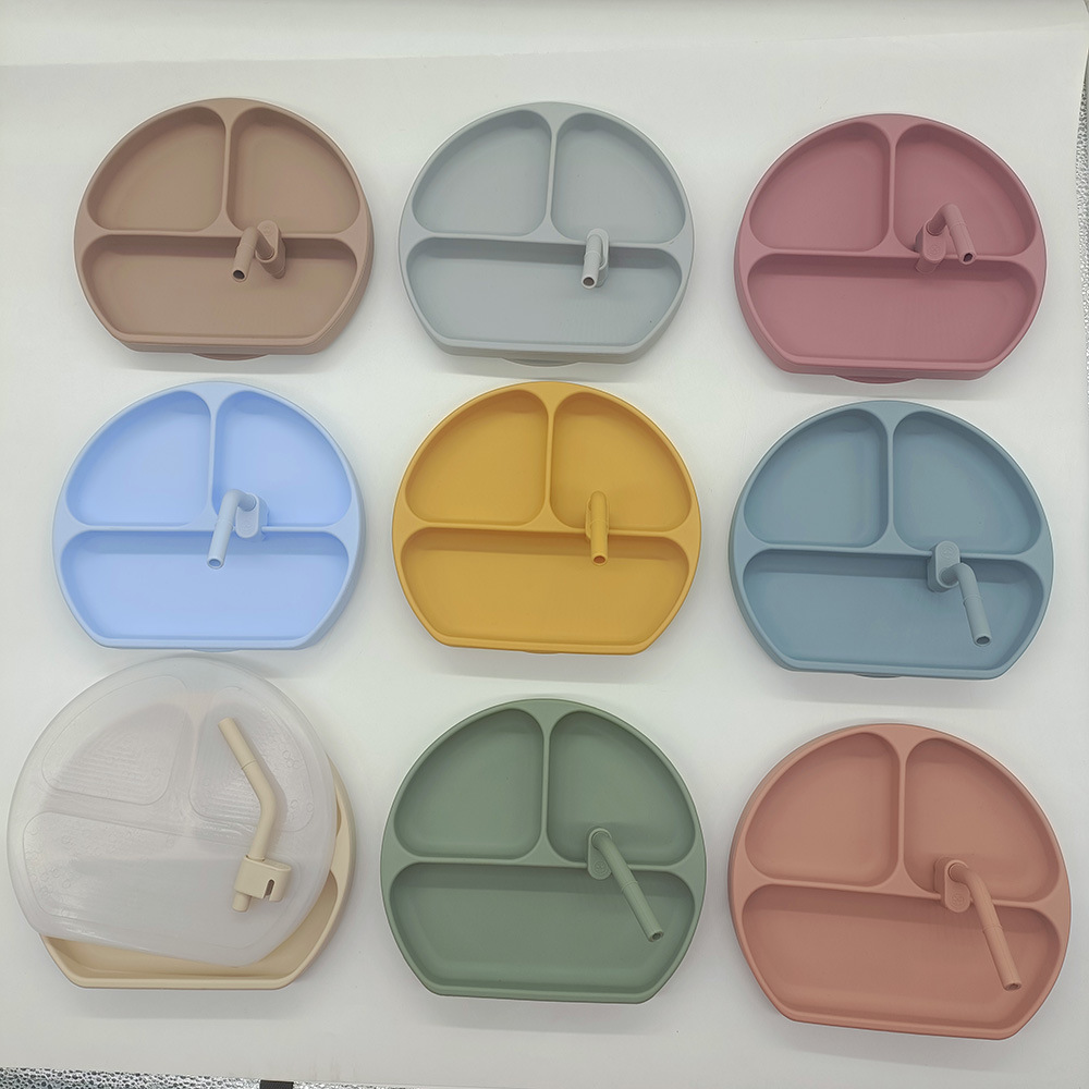 婴儿辅食学吃饭训练防摔硅胶碗餐具