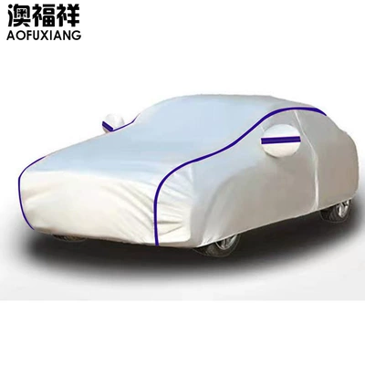Car clothing Heat Insulation Oxford Cloth Single-Layer - left-chain-silver-blue-strip