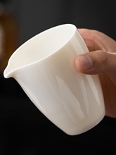 白瓷茶具公道杯分茶器茶杯茶海玻璃盖碗羊脂玉瓷公杯过滤茶漏泡茶