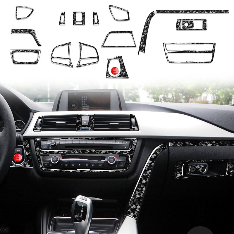 Suitable for 13-16 Bmw New 3 Series F30 3Gt Series F34 Central Control Navigation Panel Carbon Fiber Forged Modification Parts