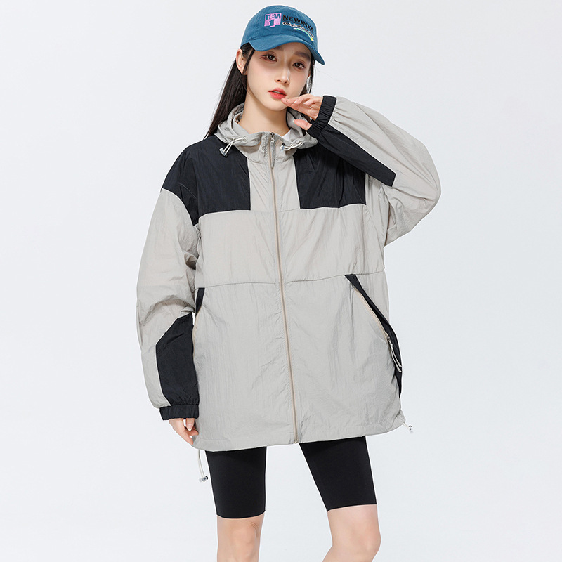 (2개) 헤어 마운틴 자외선 차단제 여성의 여름 새로운 안티 자외선 긴 소매 라이트 후드 코트 남성 8039