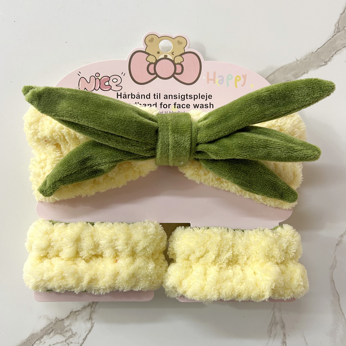 Banda de cabello de moda con tarjeta de papel dulce decoración de animales pequeños de peluche de lavado banda de cabello de dibujos animados correa de muñeca tridimensional
