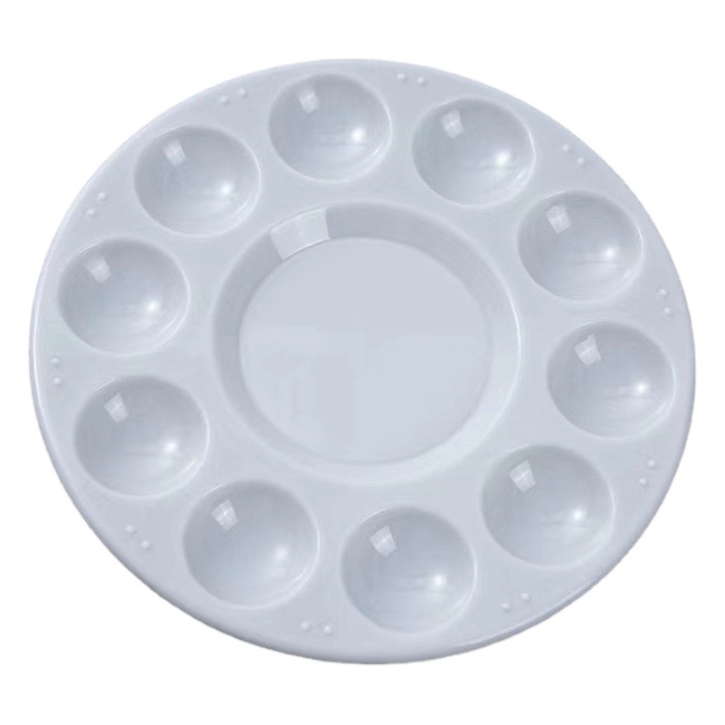 Suministros de acuarela para niños transparentes básicos, paleta pp, pintura para estudiantes, arte, paleta de pintura de plástico pintada a mano, paleta de colores