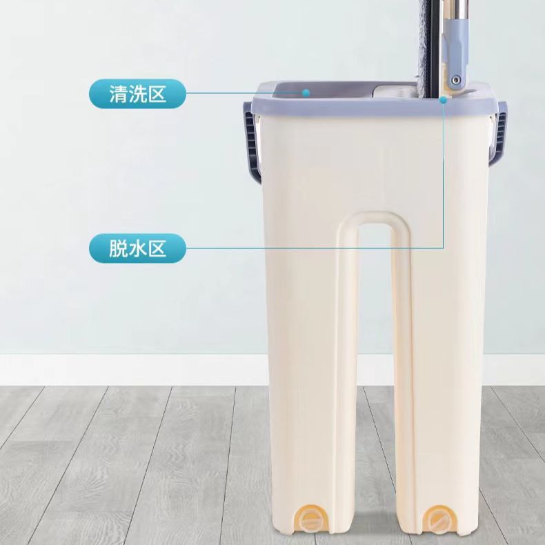 Mopo de trapeador perezoso sin lavado a mano en seco y húmedo conjunto de doble uso piso de madera plana trapeador casero barril