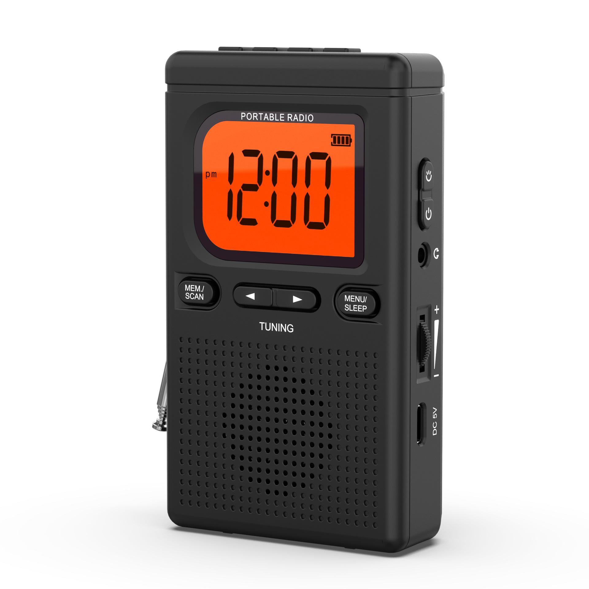 AM/FM radio multifunctional number showing radio mini pocket cross…
