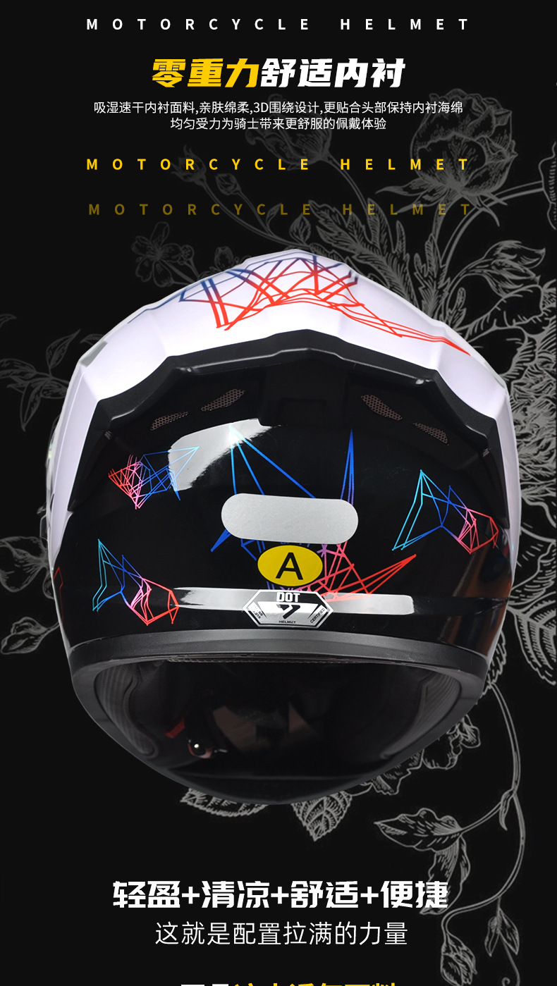 Ad Electric Motorcycle Helmet for Men and Women, Universal for All Seasons, 3C Certified Motorcycle Full-Face Helmet, Dot Certified Safety Helmet