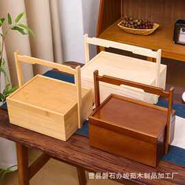 跨境木质木盒新中式中秋节月饼包装盒手提点心茶具盒伴手礼礼品盒