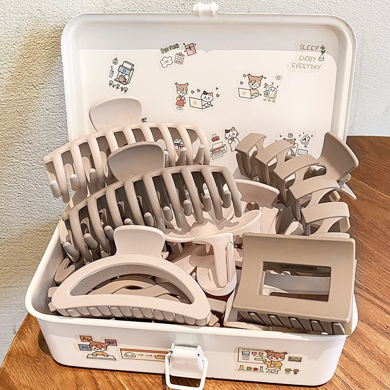 Horquilla marrón de verano de las mujeres estilo francés de alto sentido de Cabeza trasera clip de tiburón grande clip updo clip de pelo tocado