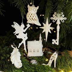クリスマス新品クリエイティブ工芸品クリスマスツリーホーム装飾白いプラスチックマルチスタイルクリスマス祭りストラップ