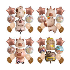 10件套气球 铝膜气球 跨境批发儿童生日派对布置装饰气氛卡通气球