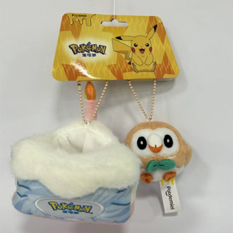 Colgante de felpa con forma de búho de madera de 6 cm para pastel Sweet Dream